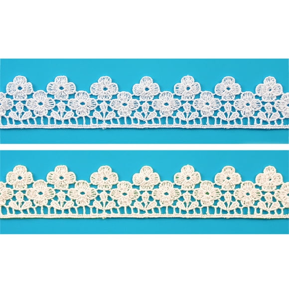 Unotrim 4.5" White & Ivory Venice Lace Ribbon Trim Guipure Trimming By Yardage Unotrim 4.5" White & Ivory Venice Lace Ribbon Trim Guipure Trimming By Yardage